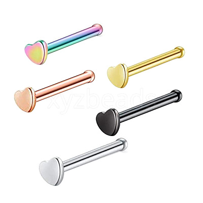 304 Stainless Steel Heart Nose Bone Rings WG0DFB7-01-1