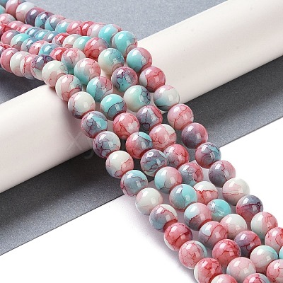 Baking Paint Glass Bead Strands GLAA-H031-01B-01-1