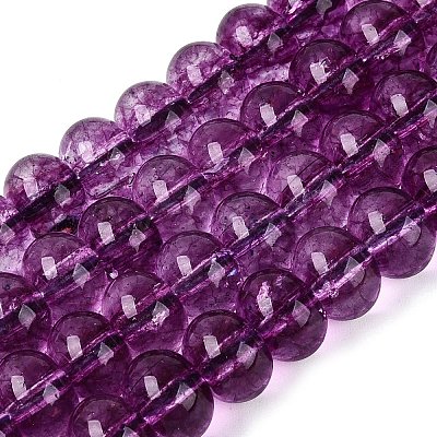 Crackle Transparent Glass Beads Strands GLAA-N074-02B-05-1