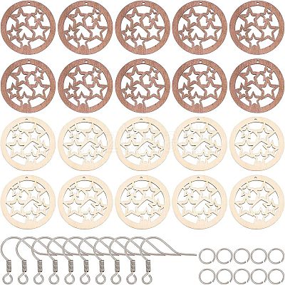 DIY Wooden Dangle Earring Making Kits DIY-FH0002-82-1
