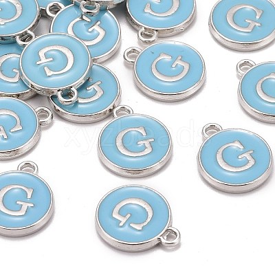 Platinum Plated Alloy Enamel Charms X-ENAM-S118-04G-P-1