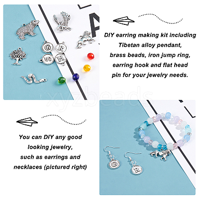 176Pcs Beads & Charms Kit for DIY Jewelry Making DIY-FH0003-37-1