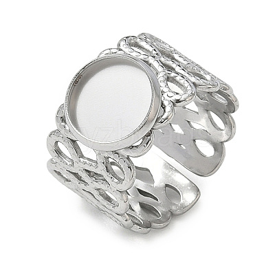 304 Stainless Steel Cuff Ring Components SA-CBA37BC-14B-P-1