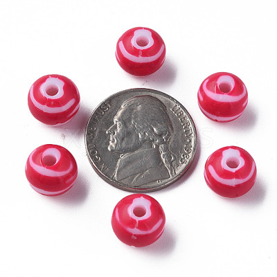 Opaque Striped Acrylic Beads MACR-S373-27D-03-1