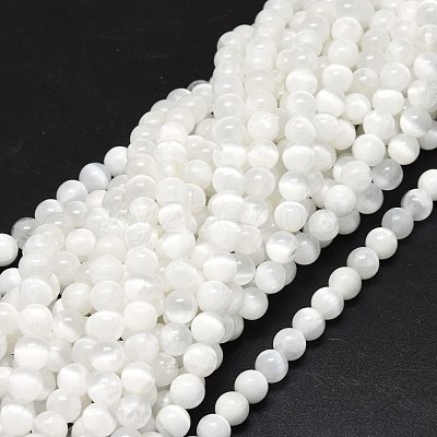 Natural Selenite Beads Strands G-O201A-02B-1