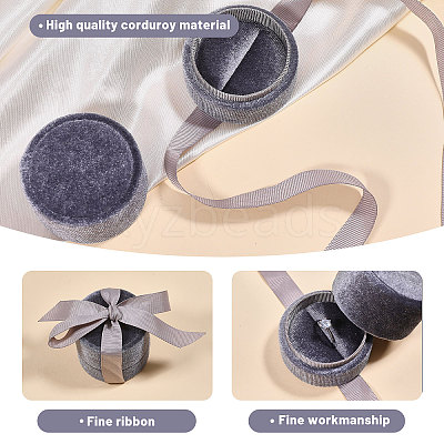 2Pcs Round Velvet Ring Boxes & Pendant Boxes Sets VBOX-CA0001-04A-1