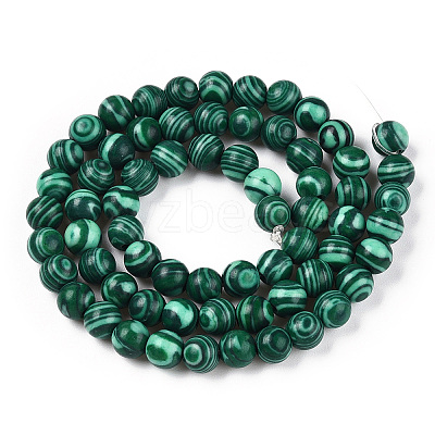Synthetic Malachite Bead Strands G-Q462-57-6mm-1