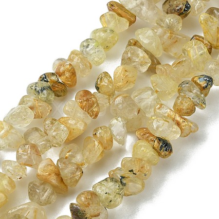 Natural Rutilated Quartz Beads Strands G-Z034-E10-01-1