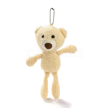 PP Cotton Mini Animal Plush Toys Bear Pendant Decoration HJEW-C002-02-1