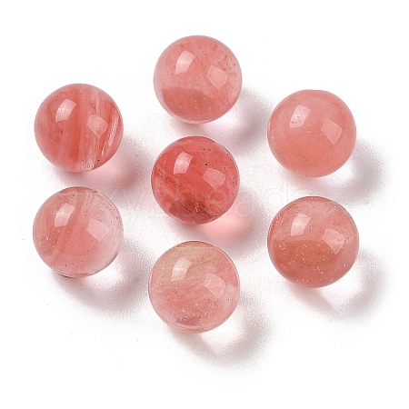 Cherry Quartz Glass No Hole Sphere Beads G-K353-04A-21-1