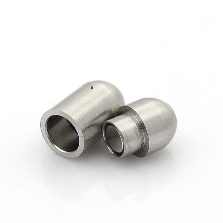 304 Stainless Steel Matte Surface Magnetic Clasps with Glue-in Ends STAS-O042-A-24-1