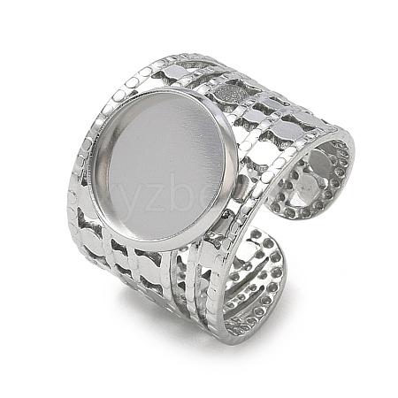 304 Stainless Steel Cuff Ring Components SA-CBA37BC-15C-P-1