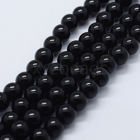 Natural Black Onyx Beads Strands G-P369-01-10mm-1