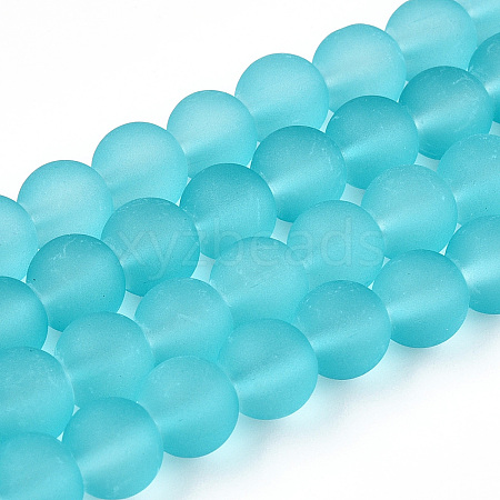 Transparent Glass Bead Strands GLAA-S031-8mm-18-01-1