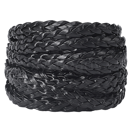 Flat PU Leather Braided Cord OCOR-WH0086-87A-02-1