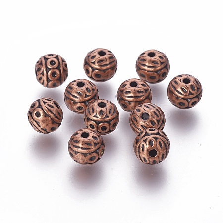 Tibetan Style Zinc Alloy Beads X-PALLOY-L230-01R-RS-1