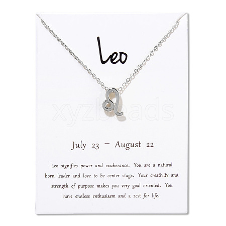 Twelve Constellations Alloy Pendant Necklaces WG2D4F2-20-1