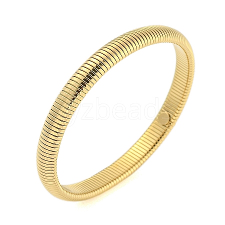 Ion Plating(IP) 304 Stainless Steel Spring Bangles for Women Men BJEW-U003-02C-G-1