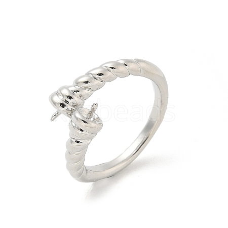 Brass Cup Peg Open Cuff Ring Settings LS-KK-G518-10P-05-1