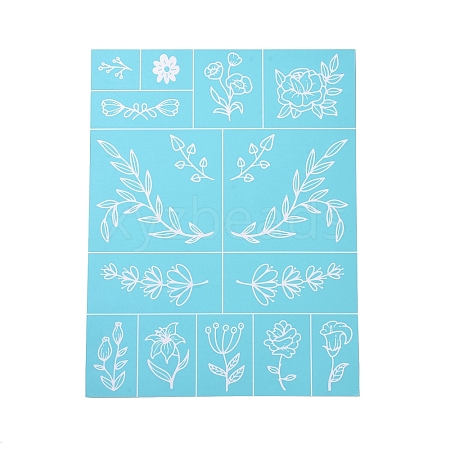 Olycraft 2Pcs Self-Adhesive Silk Screen Printing Stencil DIY-OC0008-005-1