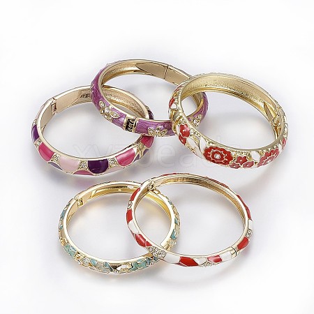 Zinc Alloy Bangles BJEW-P217-01G-1