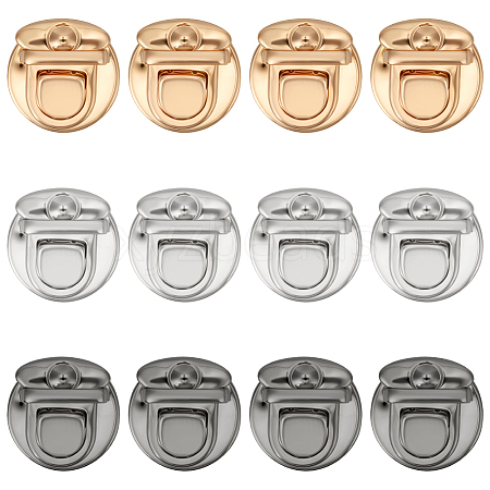 12Pcs 3 Colors Iron Bag Tuck Lock Clasp IFIN-ME0001-27-1