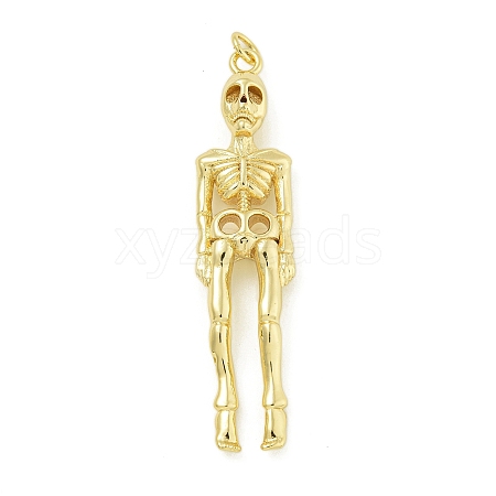 Halloween Theme Rack Plating Brass Pendants KK-Z067-14G-02-1