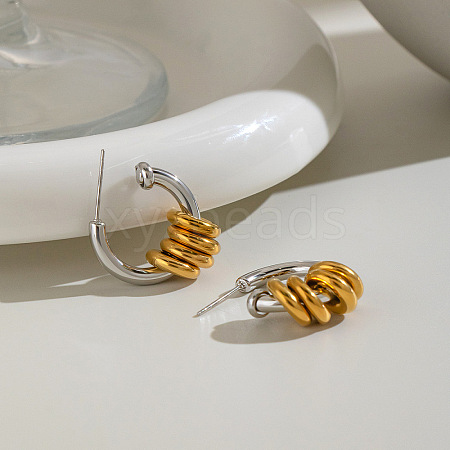 304 Stainless Steel Stud Earrings for Women JZ7724-2-1