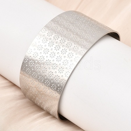 316L Surgical Stainless Steel Cuff Bangles BJEW-D454-01C-P-1