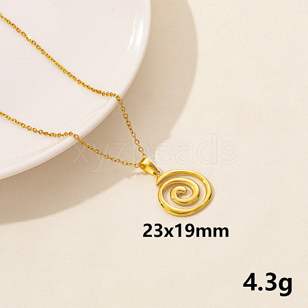 304 Stainless Steel Spiral Pendant Necklaces XW2884-10-1