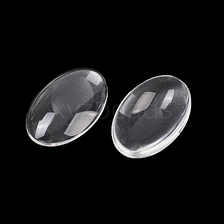 Transparent Oval Glass Cabochons GGLA-R022-30x20-1