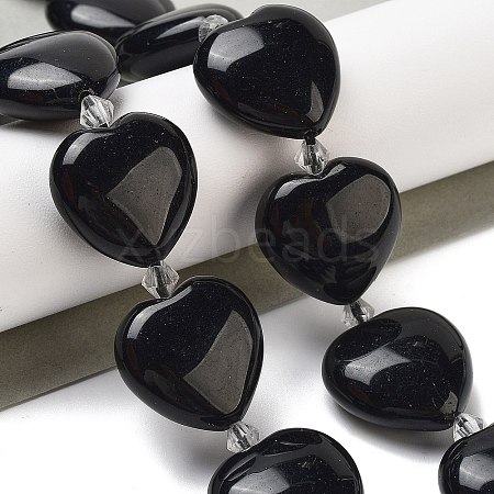 Natural Obsidian Beads Strands G-C150-A30-01-1