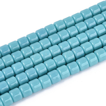 Opaque Solid Color Glass Beads Strands GLAA-N065-4x4mm-C08-1