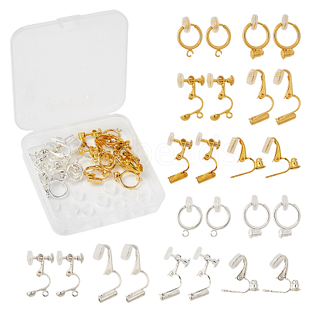 Brass Clip-on Earrings Findings KK-TA0007-66-1