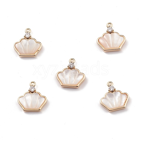 Natural Freshwater Shell Crown Charms BSHE-E028-08KCG-1