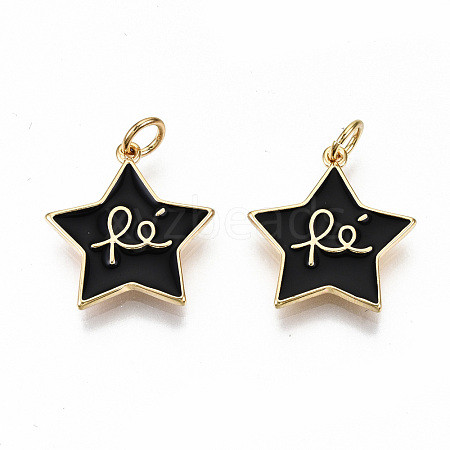 Brass Enamel Pendants KK-T062-07G-02-NF-1