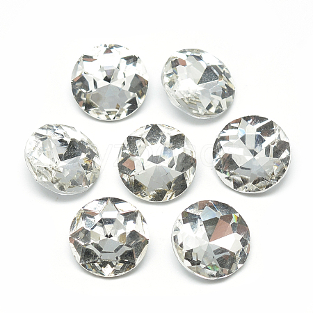 Pointed Back Glass Rhinestone Cabochons RGLA-T029-12mm-01-1