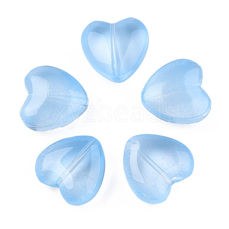 Transparent Spray Painted Glass Beads GLAA-N035-030-C03-1