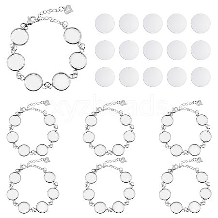 DICOSMETIC DIY Blank Dome Flat Round Link Chains Bracelet Making Kit DIY-DC0001-75-1