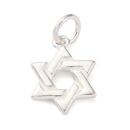 925 Sterling Silver Star of David Charms STER-G045-13S-1