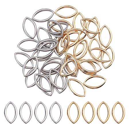 Unicraftale 40Pcs 2 Colors 304 Stainless Steel Linking Rings STAS-UN0022-12-1