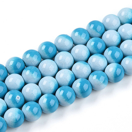 Baking Paint Glass Beads Strands DGLA-N012-8mm-05-1