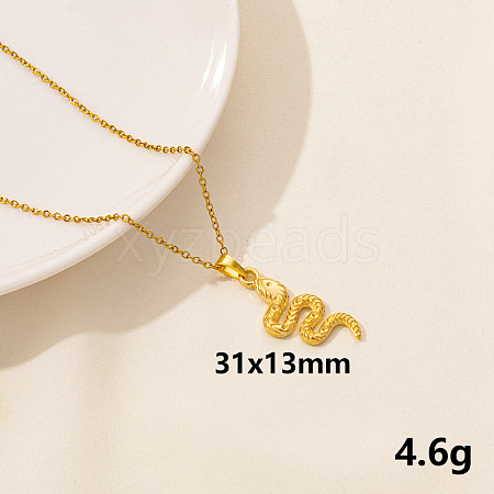 304 Stainless Steel Serpentine Pendant Necklaces RN6163-8-1
