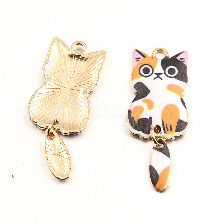 Light Gold Plated Alloy Enamel Pendants PW-WG9412E-01-1