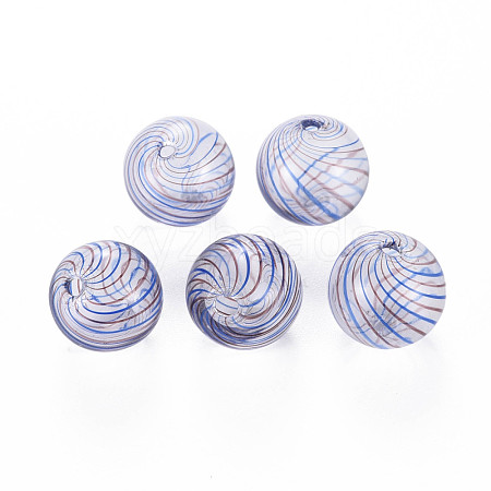 Transparent Handmade Blown Glass Globe Beads GLAA-T012-35C-06-1