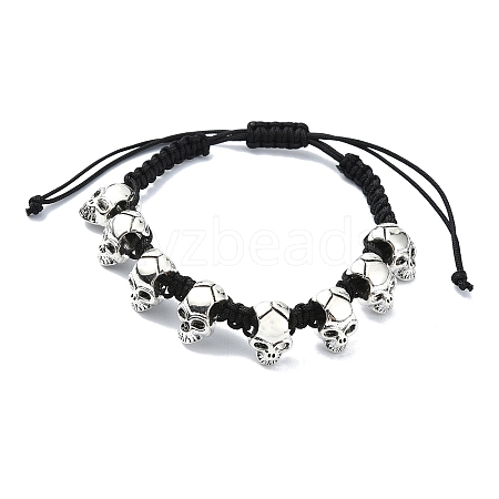 Adjustable Alloy Braided Beads Bracelets BJEW-JB10917-1