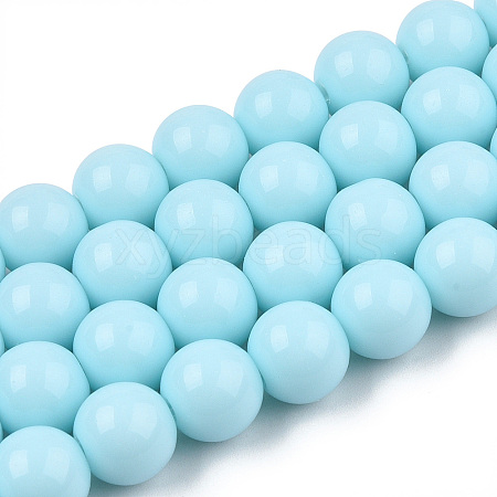 Opaque Solid Color Glass Beads Strands LS-GLAA-T032-P6mm-10-1