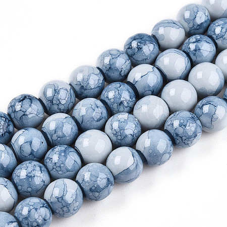 Baking Paint Glass Beads Strands X-DGLA-N003-10mm-C07-1