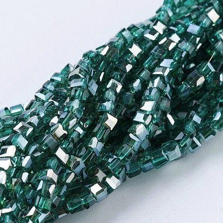 Electroplate Glass Beads Strands X-EGLA-F121-HR-A01-1