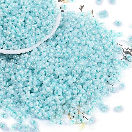 Opaque Colours Luster Glass Seed Beads SEED-K010-04E-1